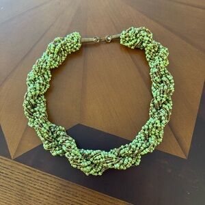 THICK Seed Bead necklace / Green Gold